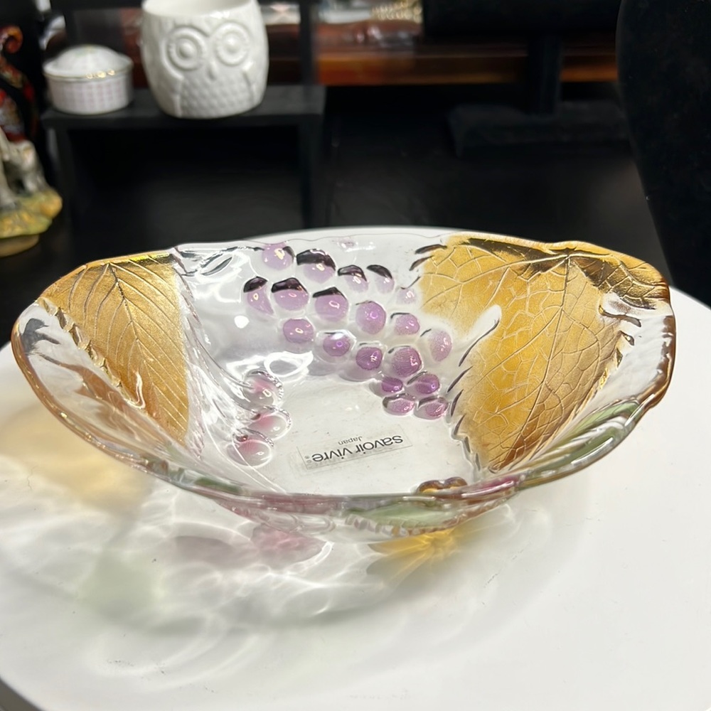 Savoir Vivre Crystal Cornucopia Pattern Oval Serving Bowl